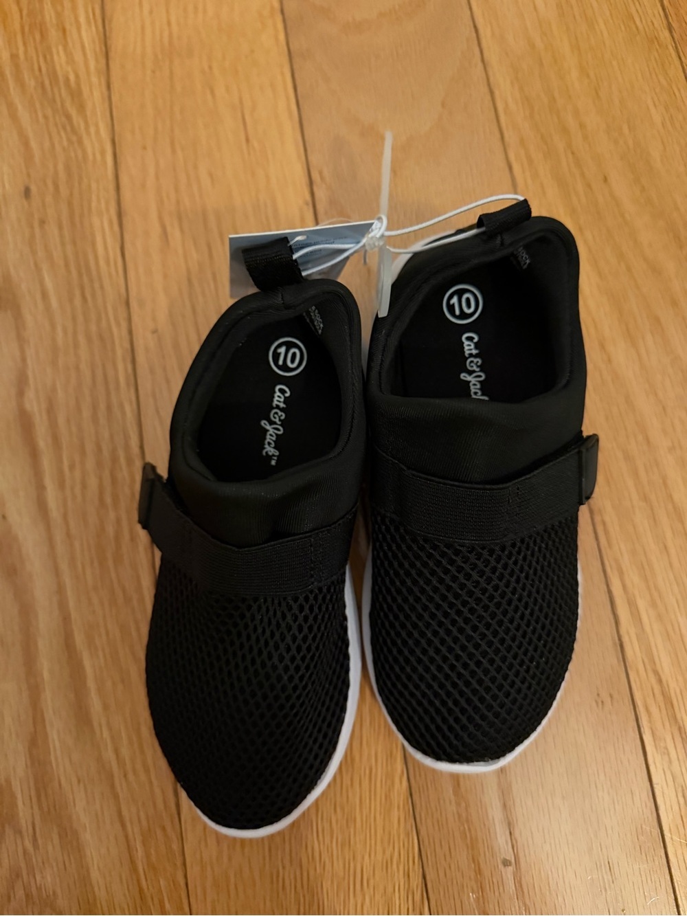 Cat & Jack Kids' Black Mesh Slip-On water shoes- Size 10